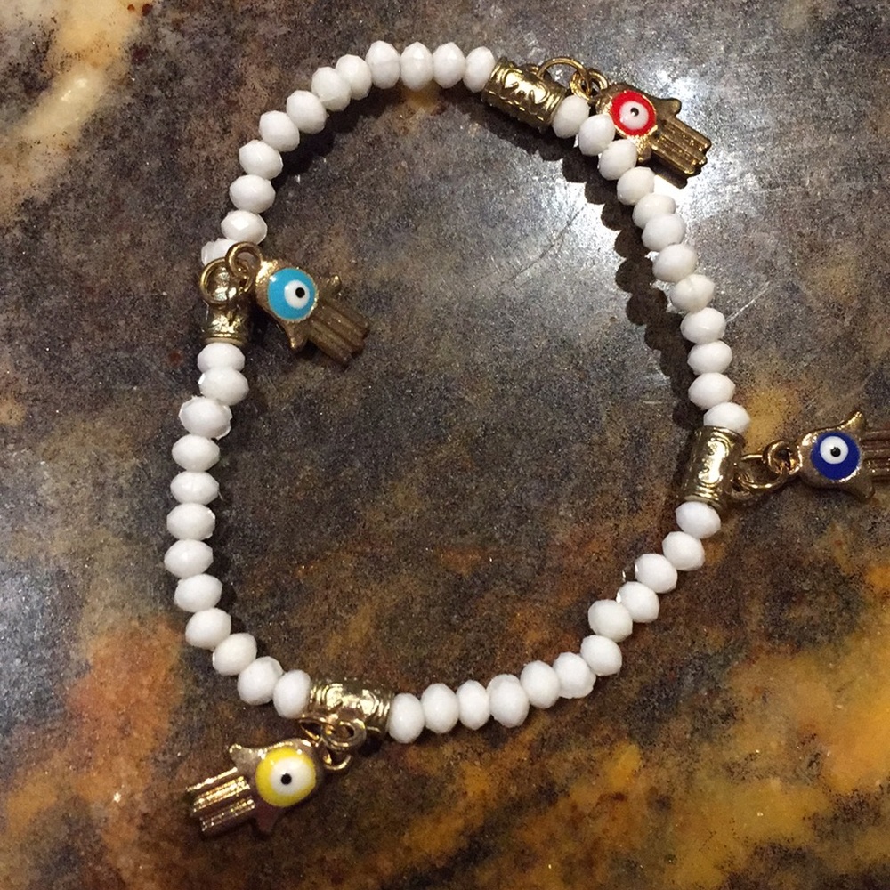 Tiny elastic hamsa stretchy bracelet/4 colors